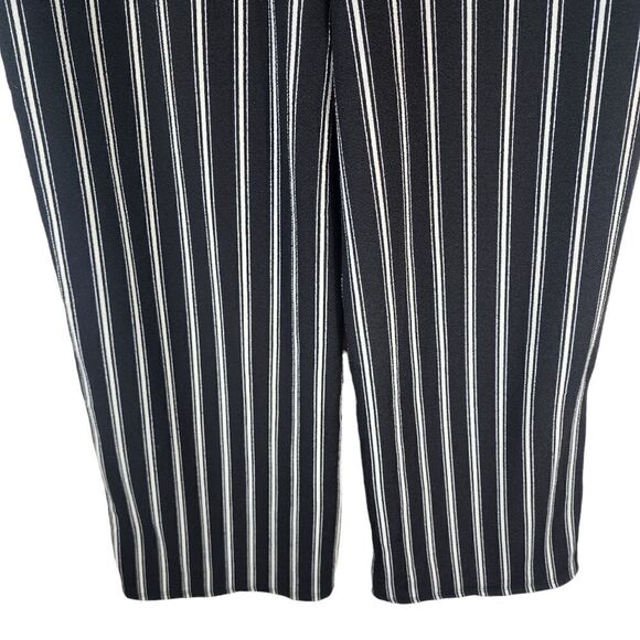 H&H by Harmony & Havoc Black White Striped High Rise Belted Wide Leg Pants Xl - Picture 4 of 8
